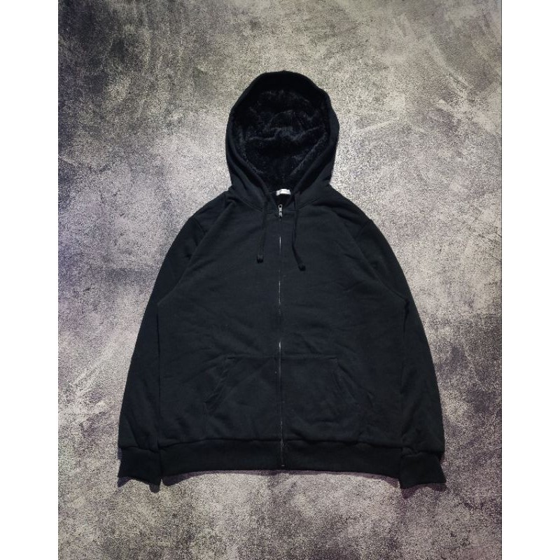 Hoodie Cinema Club Sherpa Hitam