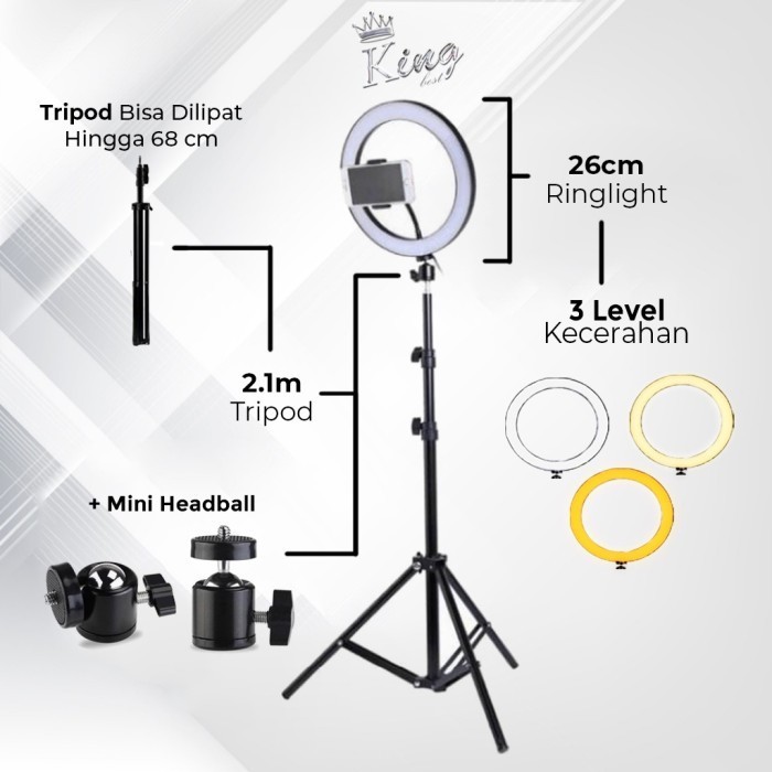 Paket Ring Light Besar Dan Lightstand Tripod Lampu Ringlight Light