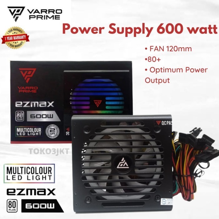 Power Supply 600watt Gaming 80+ Psu Gaming Fan Besar - Psu 80+