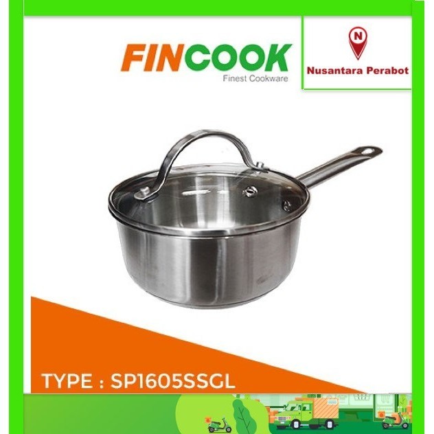 Fincook Sp 16/18 05 Ssgl Sauce Pan / Panci Susu Stainless Steel