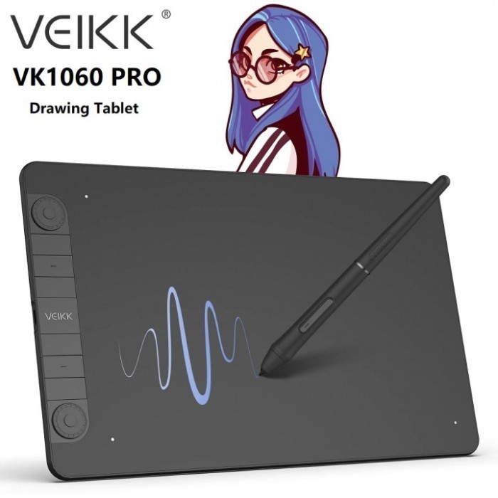 Veikk Vk1060 Pro - Digital Graphics Drawing Tablet With Pen Tablet P05