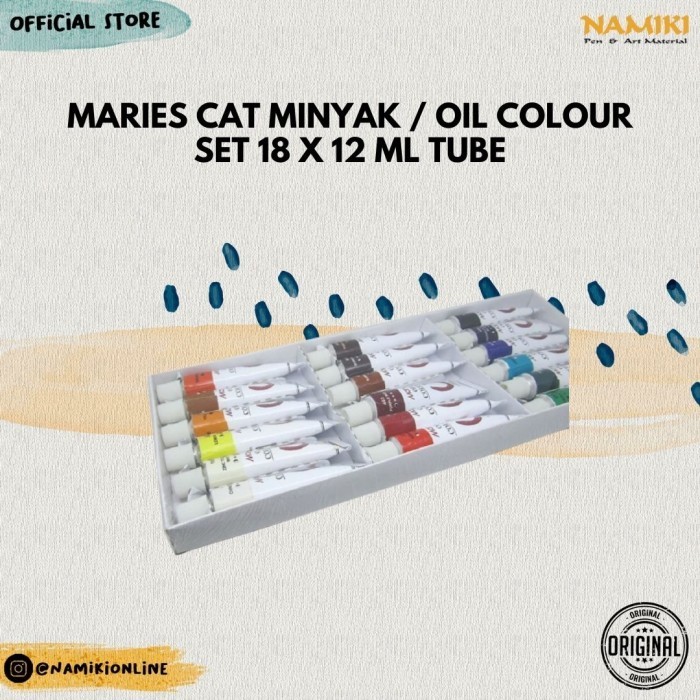 

Maries Cat Minyak / Oil Colour Set 18 x 12 ml Tube