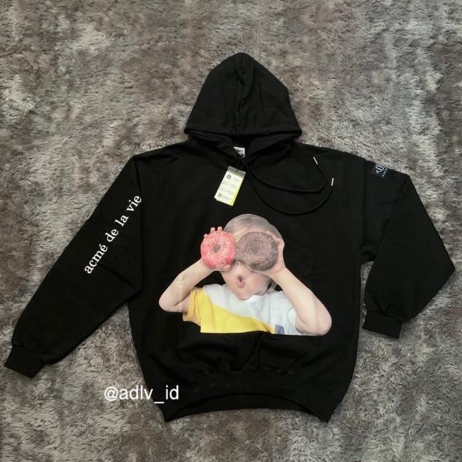 ACME DE LA VIE ADLV BABY FACE HOODIE BLACK DONUT 1