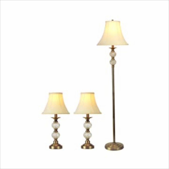 Eglare Set 3 Pcs Lampu Meja & Lantai Dwella Antiqbrass