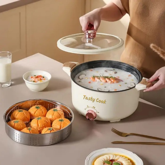 Panci Listrik Serbaguna Lengkap Kukusan/Panci Masak Nasi Low Carbo