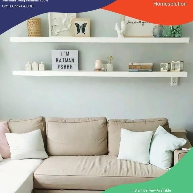 Rak Ambalan Dinding Size 120Cm X 20Cm X 2Cm 1Pcs - Coklat Natural, 1Pc Evander.Online