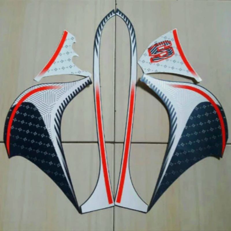 Striping Lis sticker standar ORI honda Scoopy fashion 2023 2024 biru putih stiker Scoopy biru doff p