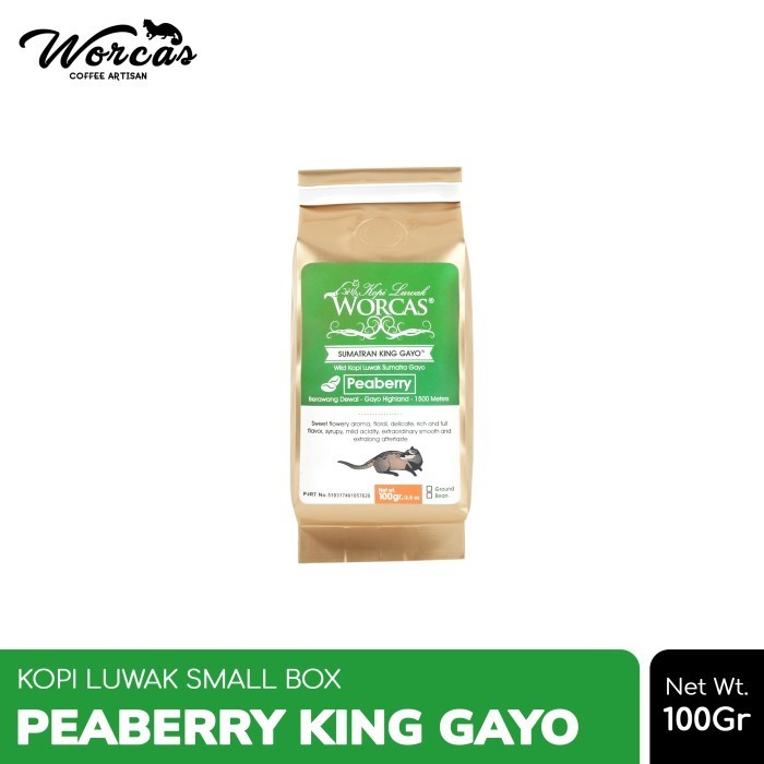 

Kopi Luwak Liar Sumatran King Gayo (Peaberry) 100Gr - Bean (Biji)
