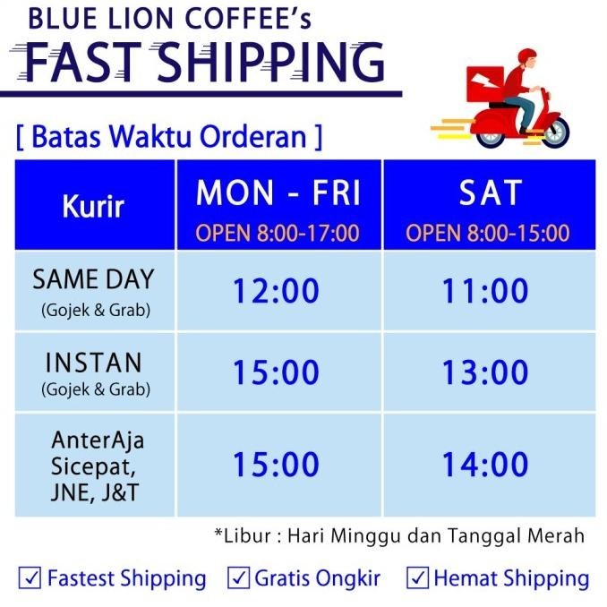 

Blue Lion Coffee Papua Natural Proses 1 Kg Kopi Arabica