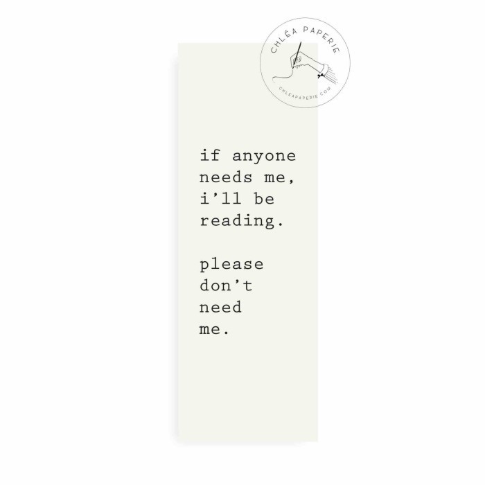 

Bookmark / Don'T Need Me / Pembatas Buku