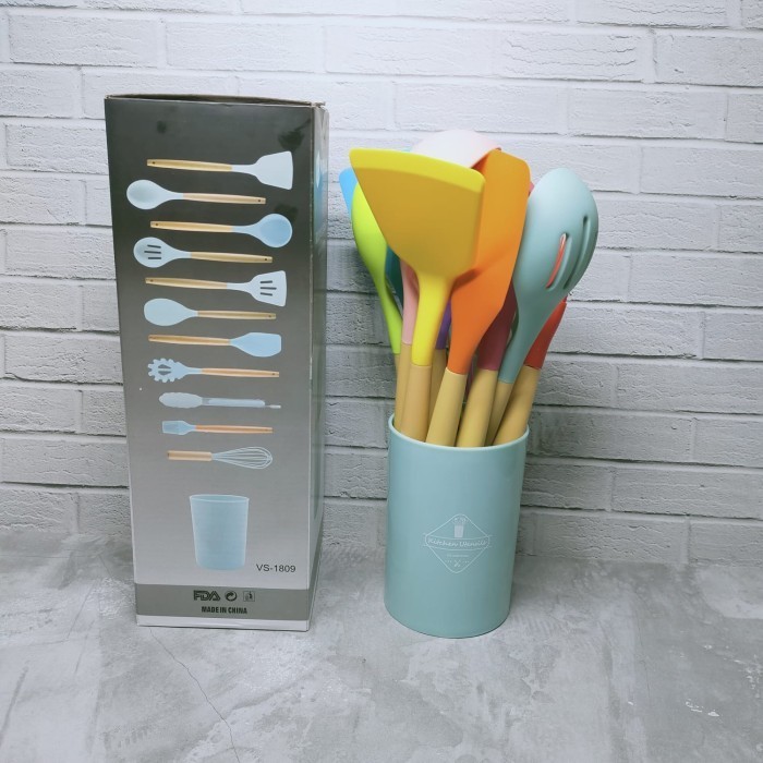 Sutil- Spatula Set Silikon Tahan Panas 12Pcs Silikon Utensils Plastik