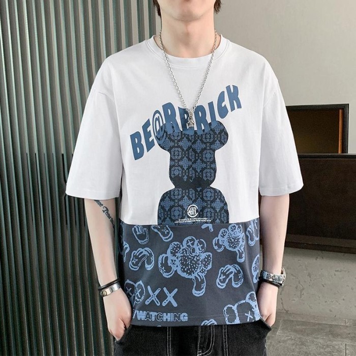 Baju Oblong Oversize Pria Kaos Cowok Lengan Pendek Bearbrick Fashion
