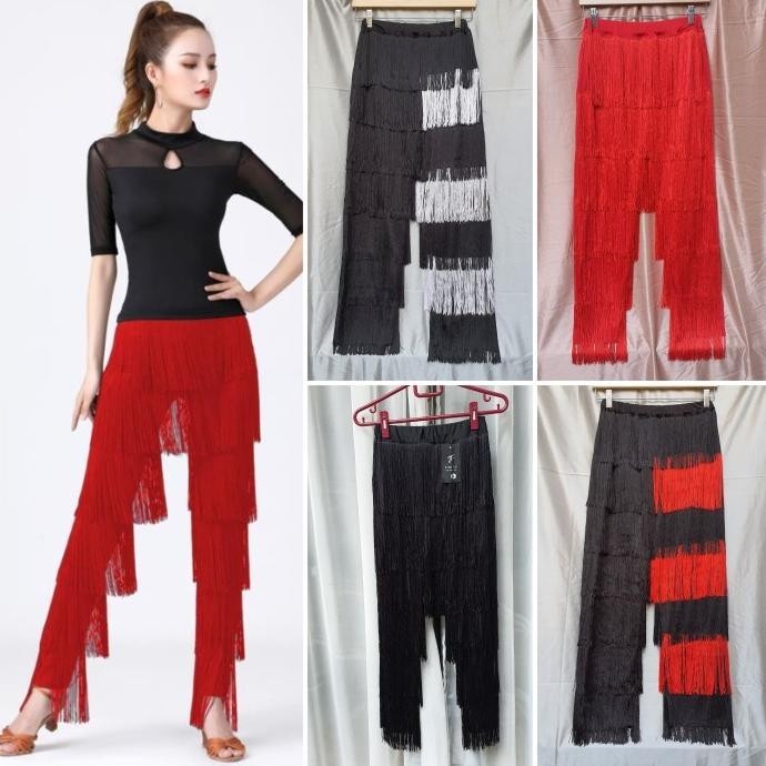 Celana Rok Rumbai Line Dance Dansa Wanita Women Pants Cln