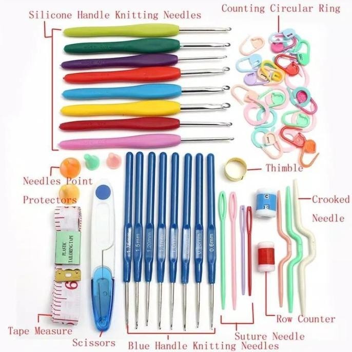 AnekaBenang - Alat Rajut / Hakpen / Perlengkapan Rajut / Jarum Rajut Set