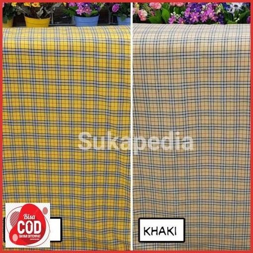 Promo Kain Kotak Seragam 7 Kuning Dan Khaki (Lebar 115Cm)Harga Per 0,5M Good Quality