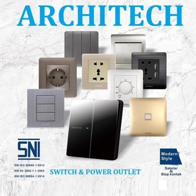 ARCHTECH STOP KONTAK B9 PLATINUM BLACK ARCHITECH SAKLAR ARCHITECH NEW
