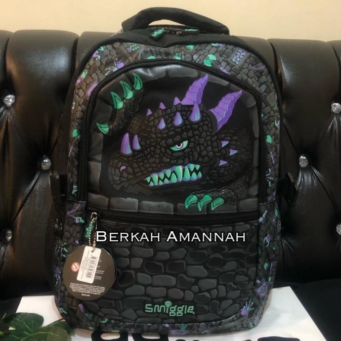 Smiggle Hey There Dino Hitam/Tas Smiggle Original