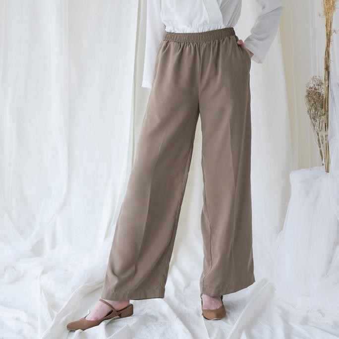 Astaka Aska Label - Celana panjang kulot wanita pinggang full karet