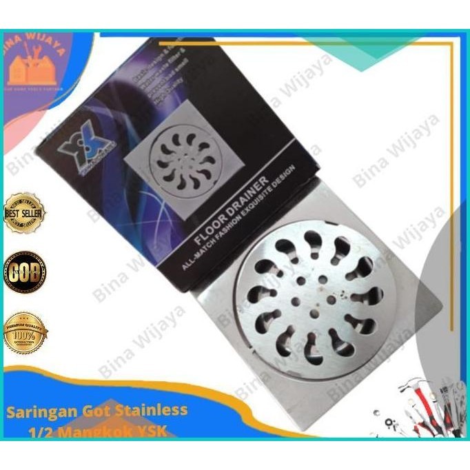 Saringan Got Kamar Mandi FLO Hijau Stainless Mangkok Floor Drain FLO 1