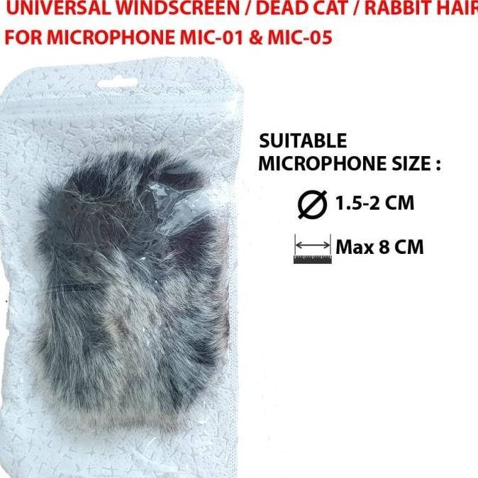 Windscreen Dead Cat Rabbit Hair - Busa Penutup Microphone MIC01 MIC05
