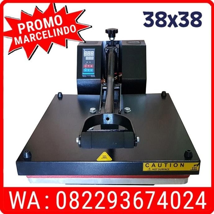 Mesin Press Kaos 38x38 Alat Hot Press Sablon Baju Kaos Bola Polyflex