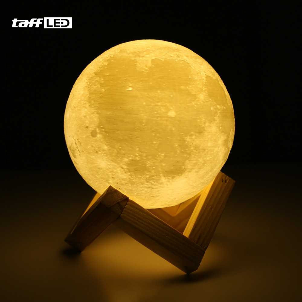 TaffLED Lampu Tidur Bulan 3D Moon Night Light Lamp Rechargeable - 3DPML