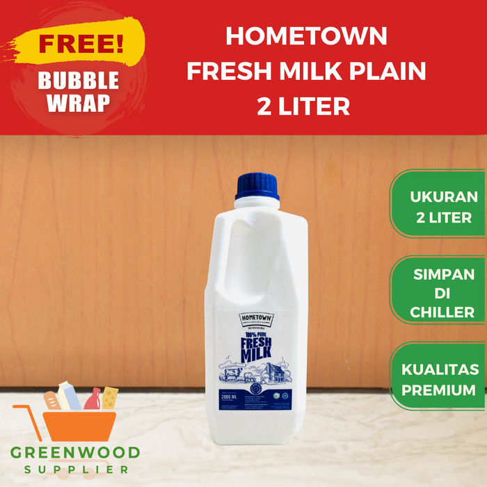 

Brom Hometown Fresh Milk Plain / Susu Segar - 2 Liter