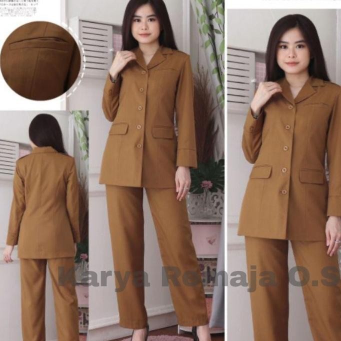 Setelan Seragam Pns Wanita Pdh Pemda Wanita Baju Dinas Pns Khaki Tua