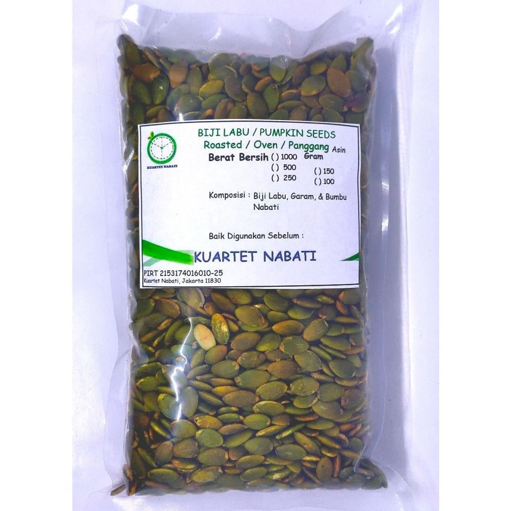 

BN 1000gr Roasted Pumpkin Seeds ASIN - Salted - Biji Labu Kupas - Kuaci - Oven - Grade AAA Kuartet Nabati TERLARIS