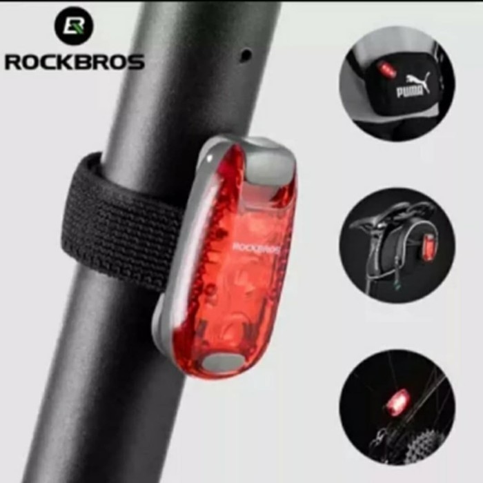 langsung order saja] ROCKBROSS LAMPU SEPEDA BELAKANG WATERPROOF