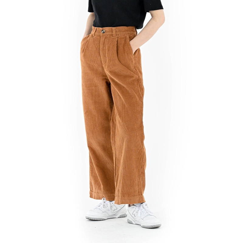 [NEW COLLECTIONS] BEST SELLER 3Second Celana Panjang Wanita Loose Cotton Corduroy Trousers 180423