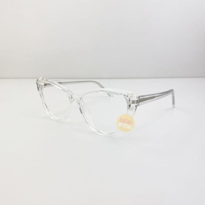 Frame Kacamata Korea Wanita Cat Eye Ro 2003 Lensa Minus Bening