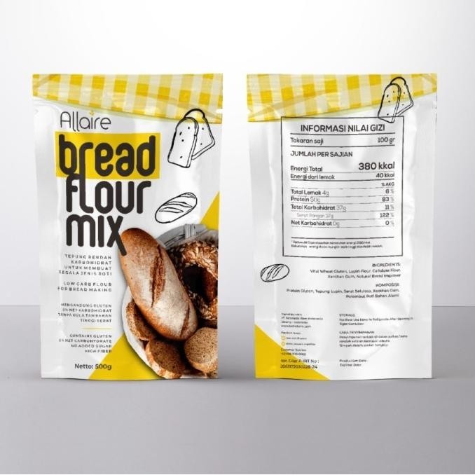 

Tepung Keto khusus Roti 500gr ALLAIRE Bread Flour SM88