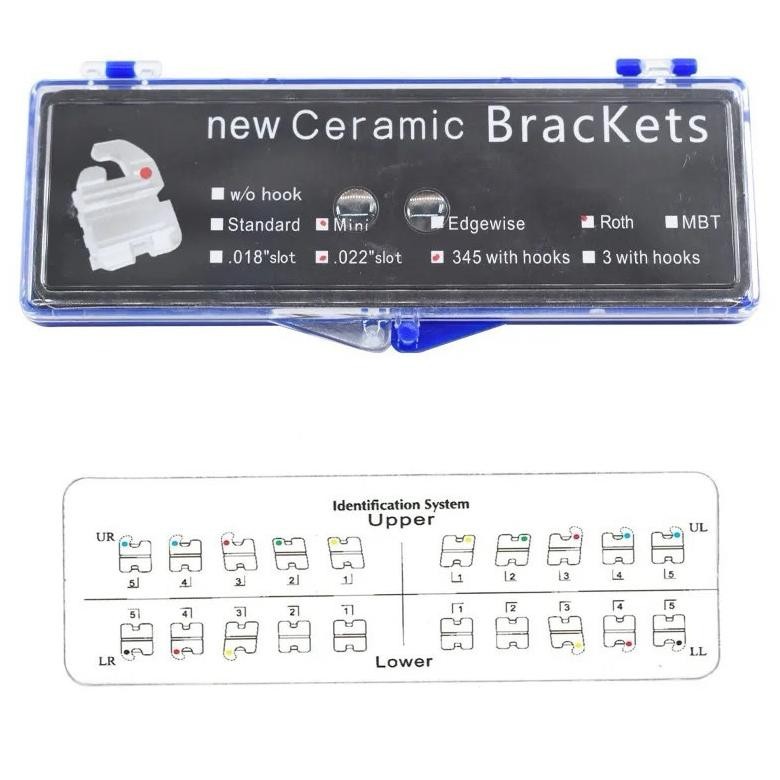 GH BRACKET BEHEL CERAMIC CLEAR TRANSPARAN ORTHODONTIC ORTHOMERICA - BRACES Permanen American Roth Ho