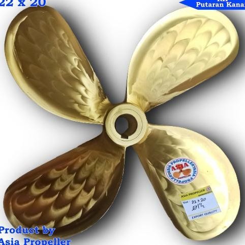 Baling-Baling Kapal Kuningan Daun 4 Ukuran 22 X 20 | Asia Propeller