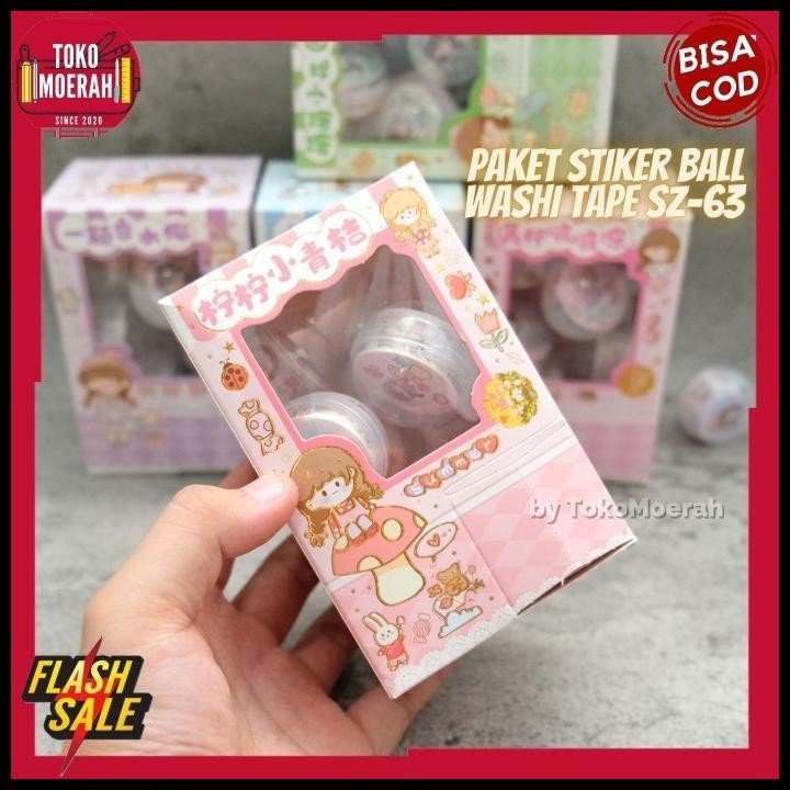

DISKON PAKET WASHI TAPE BOLA SZ-63 STIKER MURAH SOLATIP ISI 6PCS LUCU UNIK !!!!!!
