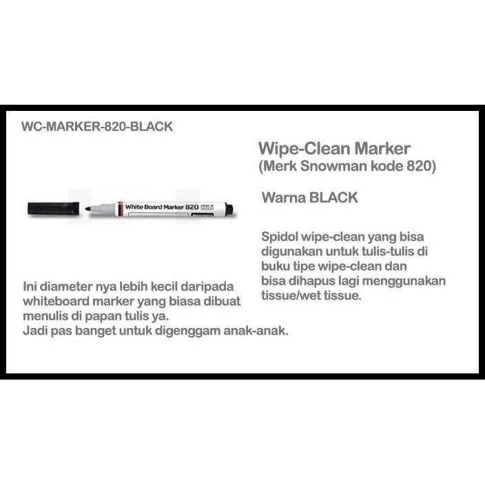 

HOT DEAL WIPE-CLEAN MARKER BLACK (MERK SNOWMAN KODE 820) !!!!