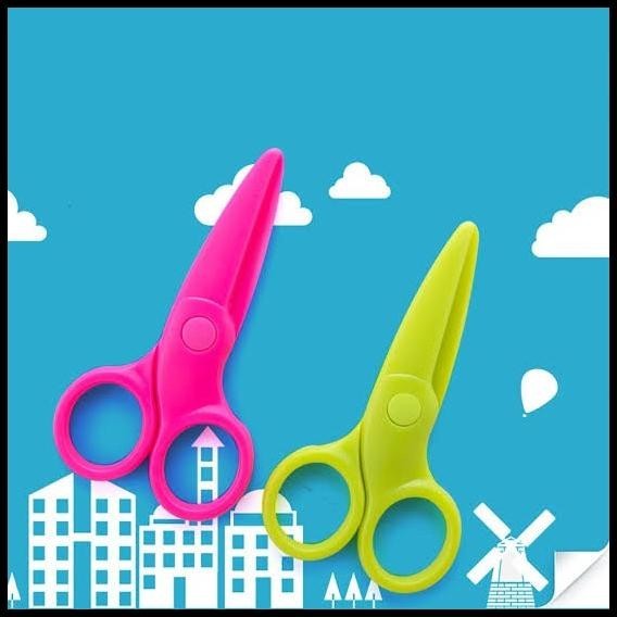 

TERMURAH JOAN MIRO PLASTIC SCISSORS WITH ROUND TIP CHILDREN SAFE GUNTING ANAK