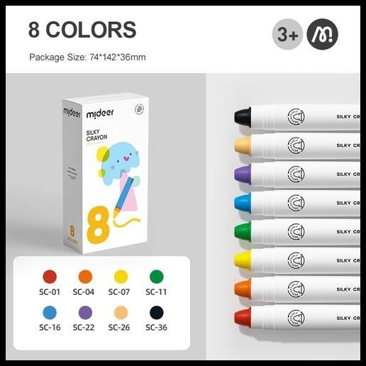 

DISKON MIDEER SILKY CRAYON - BUTTER SMOOTH CRAYON - 8/12/24/36 - NEW IN ROUND BOX - CRAYON ANAK !!