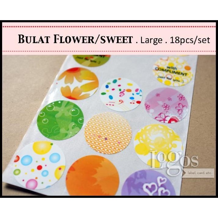 

HOT DEAL BULAT FLOWER SWEET. ROUND STICKER THANK YOU, LABEL KOSMETIK SKIN CARE !!!!!!