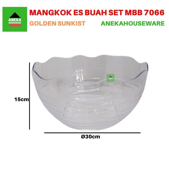 Mangkok Sop Buah Tempat Es Buah Set Gelas Mbb 7066 Golden Sunkist