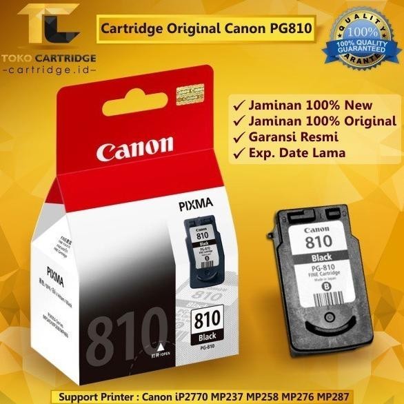 Cartridge Original Canon PG-810 Black New Catridge PG810 Hitam Katrid Tinta PG810 head Printer Murah