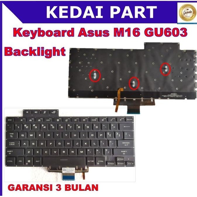 Keyboard Asus ROG Zephyrus M16 GU603 GU603ZE GU603ZW Backlight