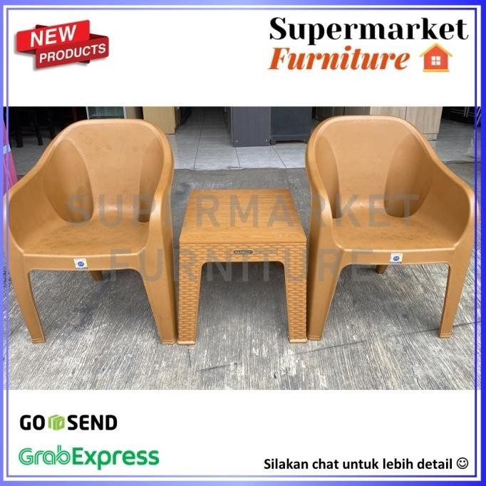 KURSI PLASTIK SET NAPOLLY TCC 500 + MEJA MAPAN 45 MURAH