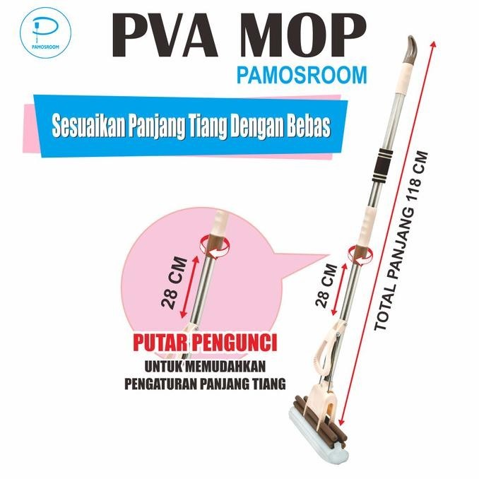 Pamosroom Alat Pel Lantai Busa Pel Sodok Pel Peras Busa Pva Mop Kirataso