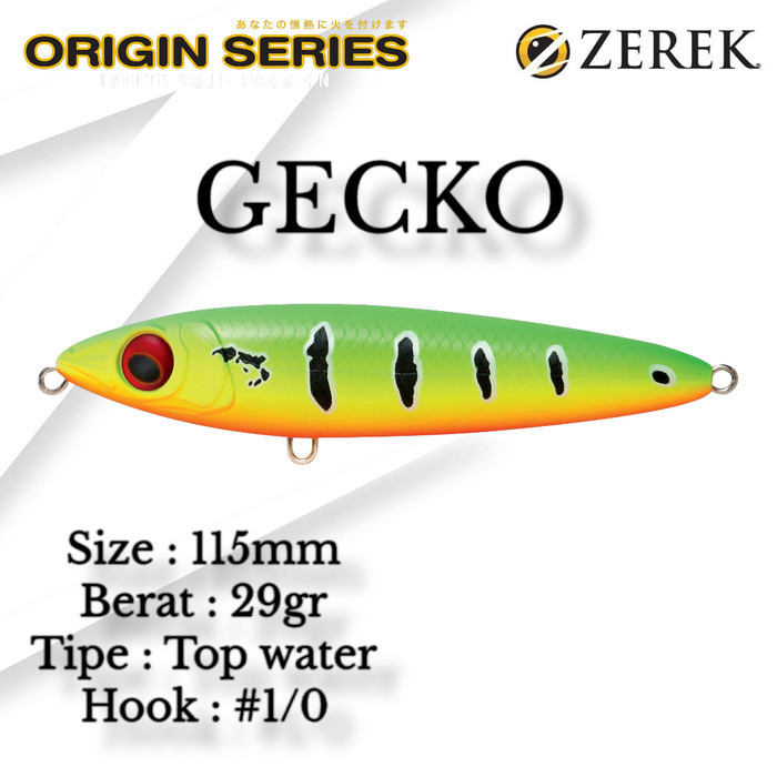 Umpan Zerek Gecko 115Mm/29G Top Water Action Wtd