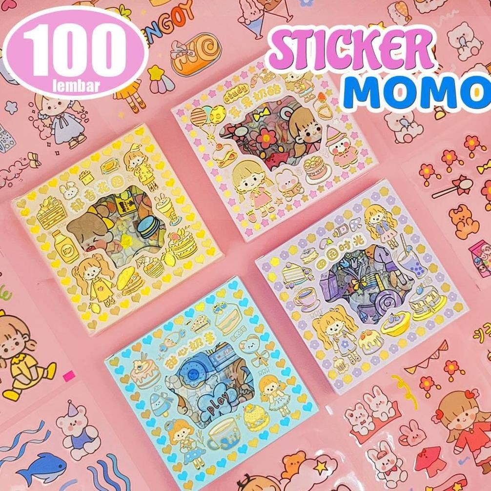 

[ PROMO SPESIAL ] 100 LEMBAR STICKER MOMO/ STICKER JURNAL ASTHETIC / STIKER MOMO BOTOL MINUM LUCU BISA COD