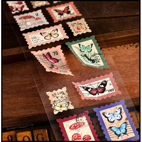 

TERMURAH STICKER SCRAPBOOK MODEL PERANGKO JOURNAL DIY STIKER AESTHETIC STAMPS