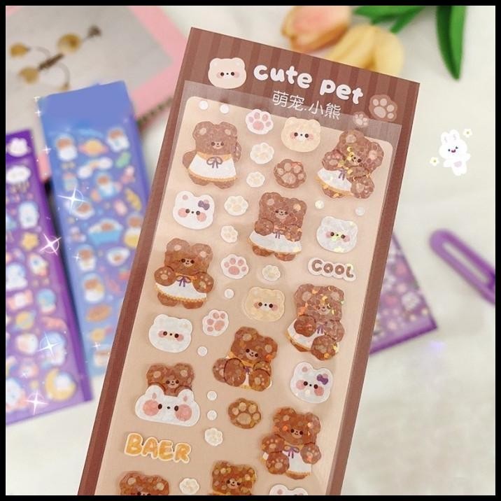 

TERBARU GLITTER LASER BLING STICKER BEAR PLANET 047 CUTE STIKER LUCU ANAK