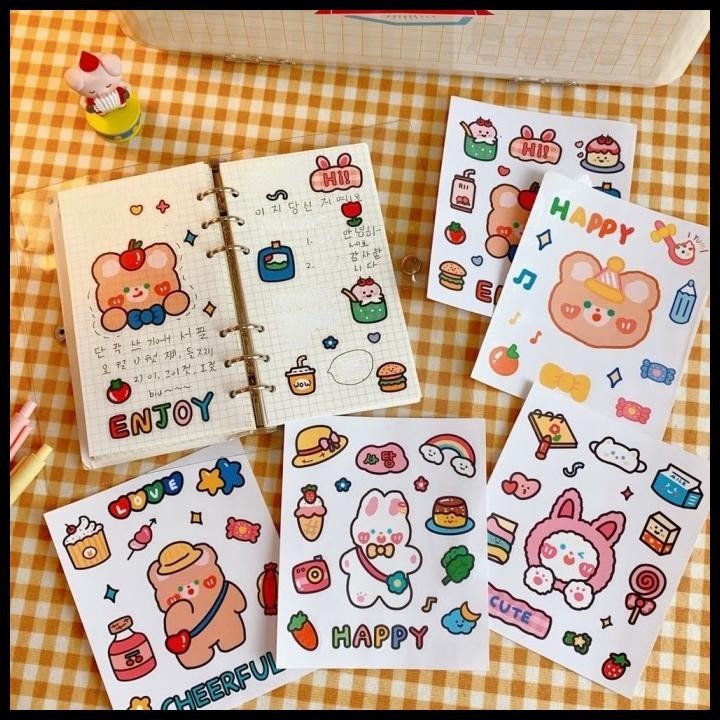 

TERMURAH STICKER PVC BEAR CUTE TAHAN AIR KOREAN STYLE DECORATIVE STICKERS !!